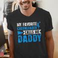 My Favorite Cheerleader Calls Me Daddy Cheer Dad Fathers Day Men's V-Neck T-Shirt