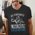My Favorite Lineman Calls Me Dad American Football Lineman Men's V-Neck T-Shirt