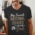 My Favorite National Guard Calls Me Dad Military Family Men's V-Neck T-Shirt