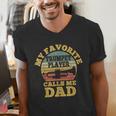 My Favorite Trumpet Player Calls Me Dad Father Vintage Men's V-Neck T-Shirt