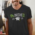 Finished PhD PhInished 2018 Graduation Shirt Men's V-Neck T-Shirt