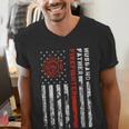 Firefighter Husband Father Fireman For Dad Men's V-Neck T-Shirt
