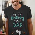 My First Birthday As a Dad Pregnancy Announcement Men's V-Neck T-Shirt