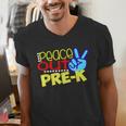 First Day Of School Shirt Peace Out Pre-K Graduation Kids So Men's V-Neck T-Shirt