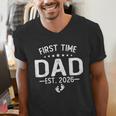 First Time Daddy New Dad Est 2026 Shirt Fathers Day Men's V-Neck T-Shirt