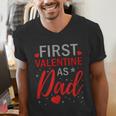 My First Valentine As Dad 2025 For a Proud New Father Men's V-Neck T-Shirt