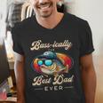 Fishing Father's Day Dad Fisherman Birthday Graphic Men's V-Neck T-Shirt Fishing Father's Day Dad Fisherman Birthday Graphic Men's V-Neck T-Shirt