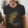 Fishing Shirts PEACOCK BASS Fishing Art Shirt For Dad Men's V-Neck T-Shirt