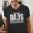 Flag Football Girl Dad Proud Father Of Girl Playing Sports Men's V-Neck T-Shirt