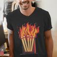 Flames And Lighter Costume For Matchbook Lovers Men's V-Neck T-Shirt Flames And Lighter Costume For Matchbook Lovers Men's V-Neck T-Shirt