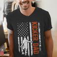 Football Kicker Dad Of A Football Kicker Father US Flag Men's V-Neck T-Shirt