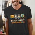 Never Forget Retro Cassette VHS Floppy CD Nostalgia Humor Men's V-Neck T-Shirt Never Forget Retro Cassette VHS Floppy CD Nostalgia Humor Men's V-Neck T-Shirt