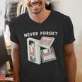 Never Forget VHS Tape Cassette Floppy Disk Nostalgia 80s 90s Men's V-Neck T-Shirt