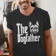 French Bulldog Dog Dad Dogfather Dogs Daddy Father Men's V-Neck T-Shirt