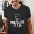Frenchie Dad Lover Owner French Bulldog Father Daddy Papa Men Women Girls Kids Men's V-Neck T-Shirt