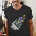Frutiger Aero Aesthetic Tech Computer Aquarium Fishes Men's V-Neck T-Shirt