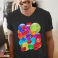 Frutiger Aero Aesthetic Tech Orb Pattern Heart Cherry Lips Men's V-Neck T-Shirt Frutiger Aero Aesthetic Tech Orb Pattern Heart Cherry Lips Men's V-Neck T-Shirt