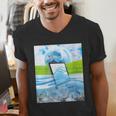 Frutiger Aero Aesthetic Tech Water Fishes Monitor Screen Men's V-Neck T-Shirt Frutiger Aero Aesthetic Tech Water Fishes Monitor Screen Men's V-Neck T-Shirt