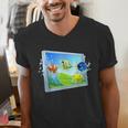 Frutiger Aero Fish Men's V-Neck T-Shirt