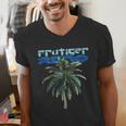 Frutiger Aero Palm Tree Y2k Aesthetic 2000s Trend Men's V-Neck T-Shirt