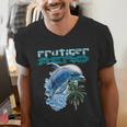 Frutiger Aero Splashy Dolphin Y2k Aesthetic Graphic Men's V-Neck T-Shirt Frutiger Aero Splashy Dolphin Y2k Aesthetic Graphic Men's V-Neck T-Shirt