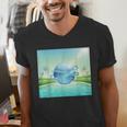 Frutiger Aero Y2k Aesthetic Palm Trees Cyber Beach World Men's V-Neck T-Shirt