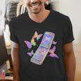 Frutiger Aero Y2K Chrome Phone Butterfly Men's V-Neck T-Shirt