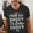 From Fur Daddy To Baby Daddy Dog Dad Fathers Pregnancy Small Men's V-Neck T-Shirt