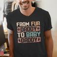 From Fur Daddy To Baby Daddy Dog Dad Pregnancy Announc Men's V-Neck T-Shirt