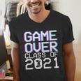 Game Over Class Of 2021 Video Games Graduation Gamer Men's V-Neck T-Shirt