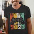 GAME OVER Class Of 2023 Video Games Vintage Graduation Gamer Men's V-Neck T-Shirt