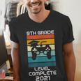 Gamer Graduation 2021 Retro 9th Grade Level Complete Men's V-Neck T-Shirt