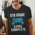 Gamer Graduation 5th Grade Level Complete Video Games Boys Men's V-Neck T-Shirt
