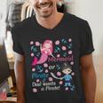 Gender Reveal Party Shirt Mermaid Or Pirate Dad Wants Pirate Men's V-Neck T-Shirt