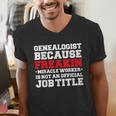 Genealogist Miracle Worker Genealogy Graduation Men's V-Neck T-Shirt