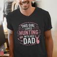 This Girl Loves Hunting With Her Dad Pink Deer Hunter Men's V-Neck T-Shirt This Girl Loves Hunting With Her Dad Pink Deer Hunter Men's V-Neck T-Shirt