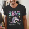 Girls Class Of 2029 Magical Unicorn Graduation Cap Men's V-Neck T-Shirt
