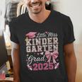 Girls Little Miss Kindergarten Grad 2025 Coquette Graduation Men's V-Neck T-Shirt