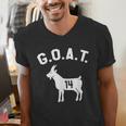 GOAT Number 14 Greatest Of All Time Dad Joke Men's V-Neck T-Shirt