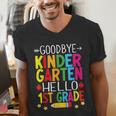 Goodbye Kinder Garten Hello 1st Grade Graduation 2024 Men's V-Neck T-Shirt