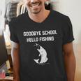 Goodbye School Hello Fishing Graduation T-Shirt Men's V-Neck T-Shirt