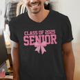 Graduate 2025 Class Of 2025 Senior Coquette Bow Graduation Men's V-Neck T-Shirt