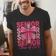 Graduate 2025 For Senior 2025 Graduation Coquette Pink Bow Men's V-Neck T-Shirt