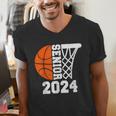 Graduate Senior Class Of 2024 Basketball Player Graduation Men's V-Neck T-Shirt