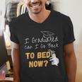 I Graduated Can I Go Back To Bed Now Graduation Sloth Men's V-Neck T-Shirt