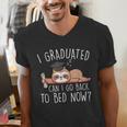 I Graduated Can I Go Back To Bed Now Shirts Graduation Men's V-Neck T-Shirt