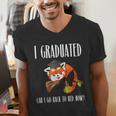I Graduated Can I Go Back To Bed Sleepy Red Panda Graduation Men's V-Neck T-Shirt