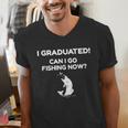 I Graduated Can I Go Fishing Graduation T-Shirt Men's V-Neck T-Shirt