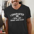 I Graduated Now I Am Smart And Stuff Graduation Graduate Men's V-Neck T-Shirt