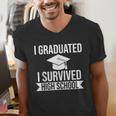 I Graduated I Survived High School Graduation Men's V-Neck T-Shirt